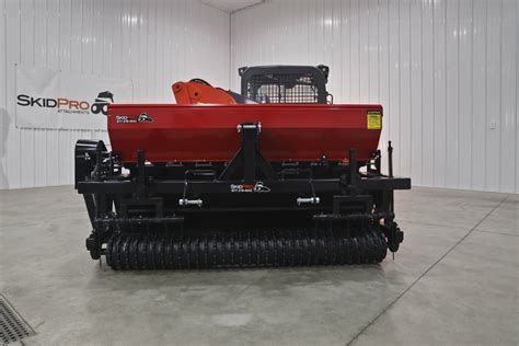 skid steer grass seeder|skid steer seed drill attachment.